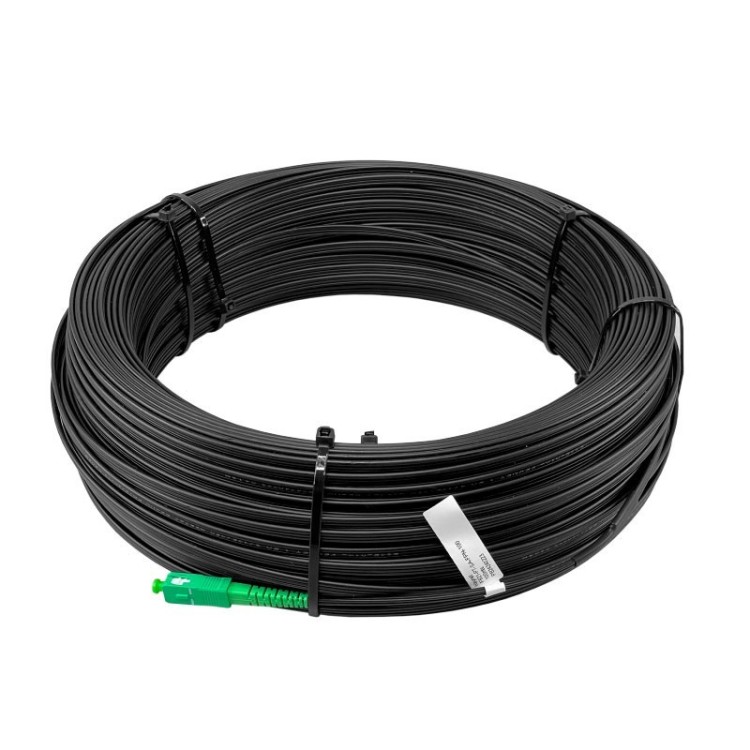 Pigtail SC/APC, G657A2, armada flexible Dca, para interior y exterior (PE), 60mts. Negro