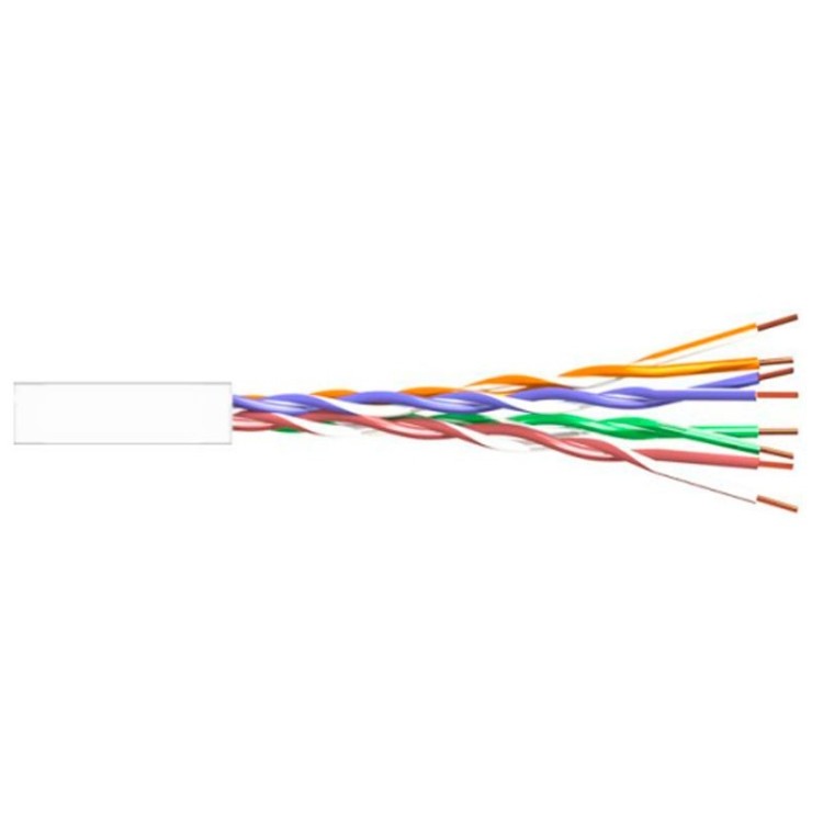 Cable CAT 6e UTP, aluminio cobreado, CPR-ECA, interior, color blanco. 305mts. Con filtro UV