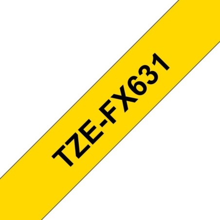 Cinta laminada flexible. Texto negro sobre fondo Blanco. 12mm (8mts de largo)