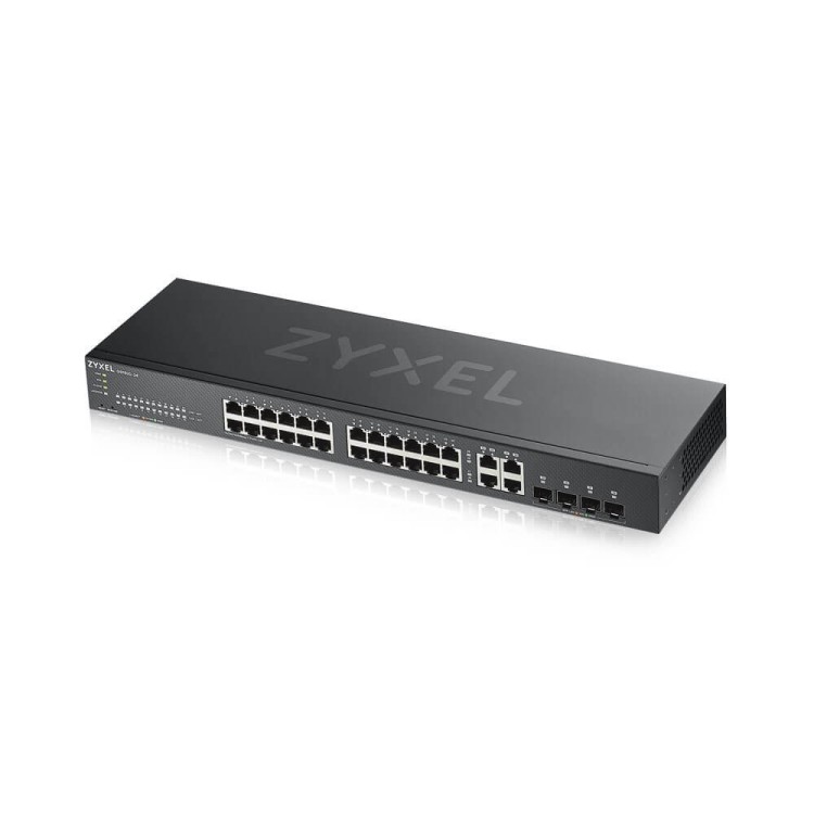 Switch x24 Gb y x4 SFP. Gestión híbrida Smart mode, standalone o NebulaFlex Cloud. Refrigeración ultrasilenciosa. Para escritor