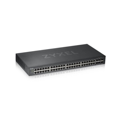Switch x44 Gb, x4 Combo y x4 SFP. Gestión híbrida Smart mode, standalone o NebulaFlex Cloud. Refrigeración ultrasilenciosa. Par