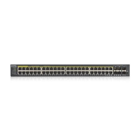 Switch x44 Gb POE 375W, x4 SFP y x4 COMBO. Gestión híbrida Smart mode, standalone o NebulaFlex Cloud. Escritorio/rack