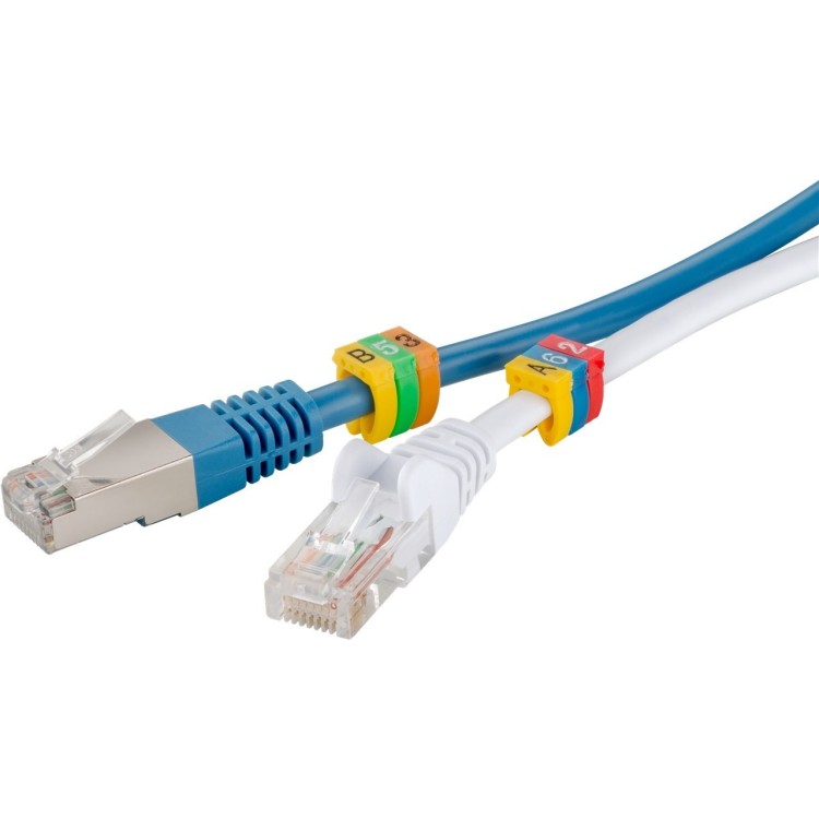Paquete x10 marcadores de colores para cable de 5.6 - 7.4mm. Con numeración 0-9