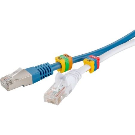 Paquete x10 marcadores de colores para cable de 5.6 - 7.4mm. Con numeración 0-9
