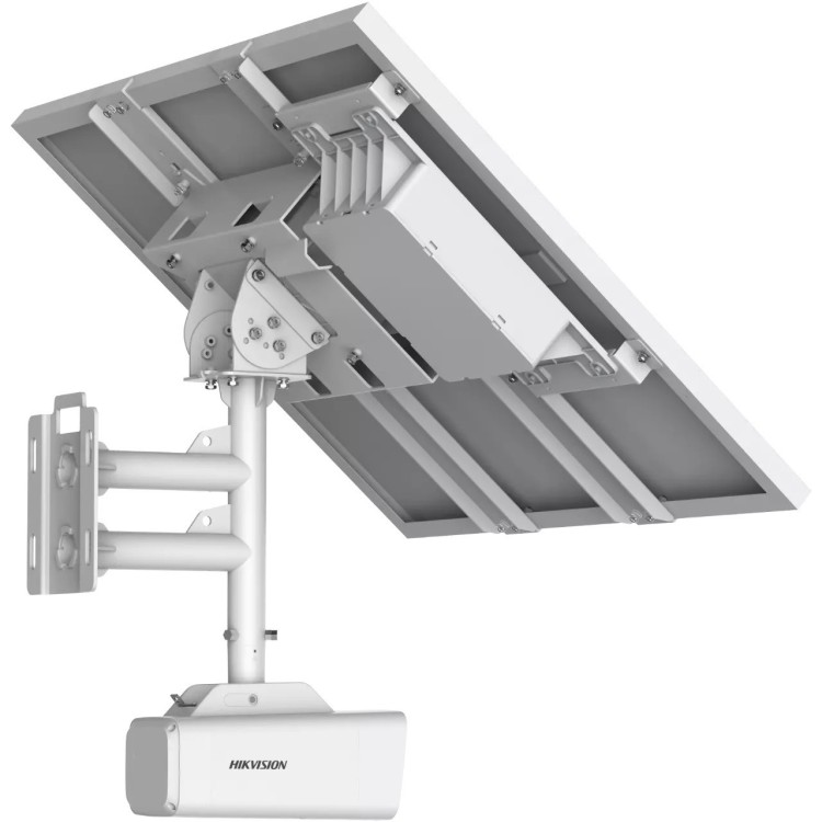 Cámara IP/4G bullet, 4MPx, IR 15mts, luz blanca 30mts, 4mm, H.265+.  IP66 + Kit solar autónomo.