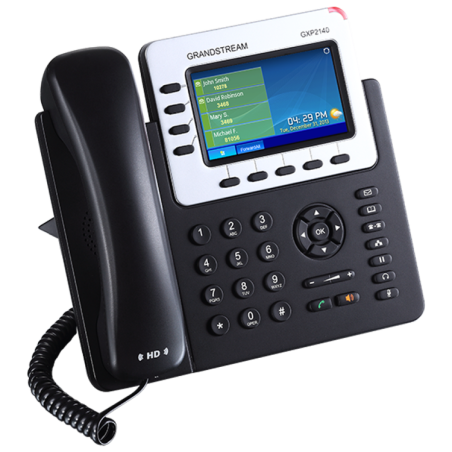 Teléfono IP, 4 Líneas SIP, 5 teclas programables, 5 teclas navegación, 11 teclas de función