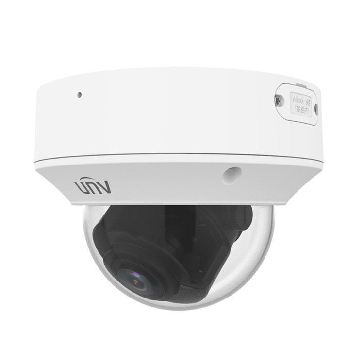 Cámara IP domo, 5Mpx, IR 40mts, lente 2.7-13.5mm motorizada, UltraH265, PoE802,3af, IP67, IK10