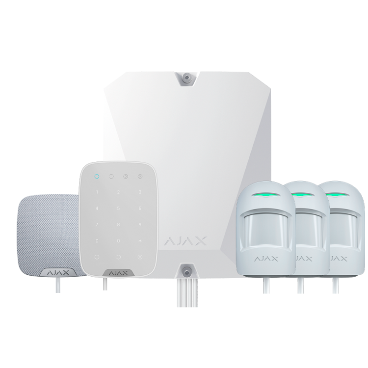 Kit de alarma cableada: Central +3  Detector PIR, anti-mascotas hasta 12mts, teclado y sirena. Grado 2. Producto disponible sol