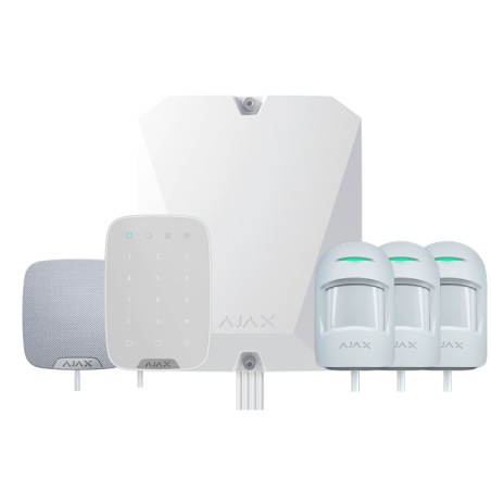 Kit de alarma cableada: Central +3  Detector PIR, anti-mascotas hasta 12mts, teclado y sirena. Grado 2. Producto disponible sol