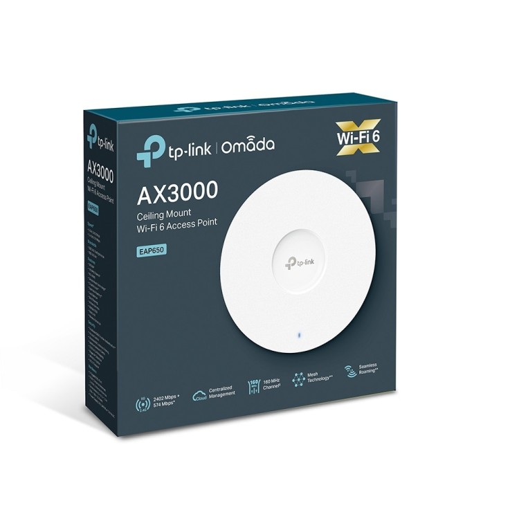 Punto de acceso WiFi 6 Omada TP-Link EAP650 - PoE+