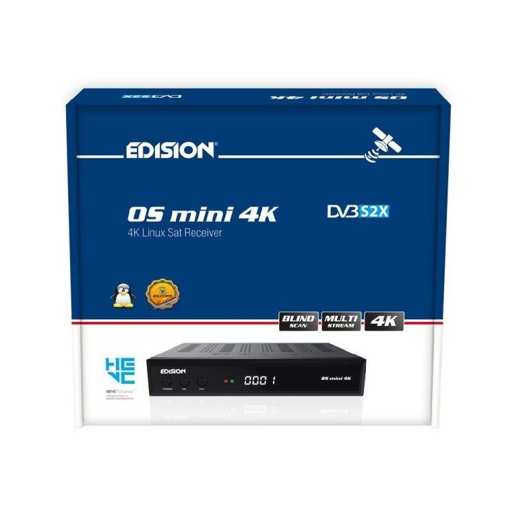 Receptor Mini Linux SAT 4K, Openpli, H.265, PVR, Etehernet, x1 lector tarjetas
