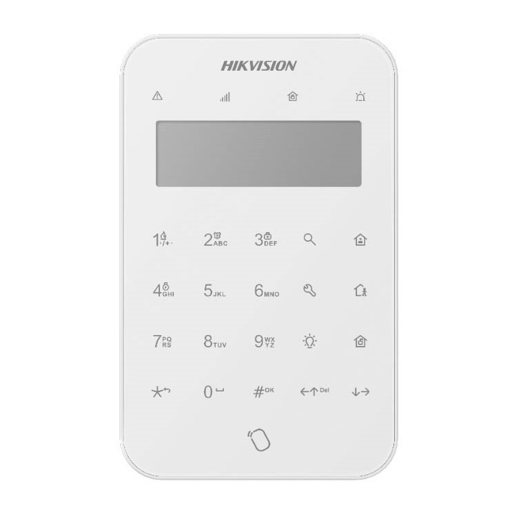 Teclado inalámbrico AX PRO Hikvision DS-PK1-LT-WE - LCD, táctil, lector TAG, 868 MHz