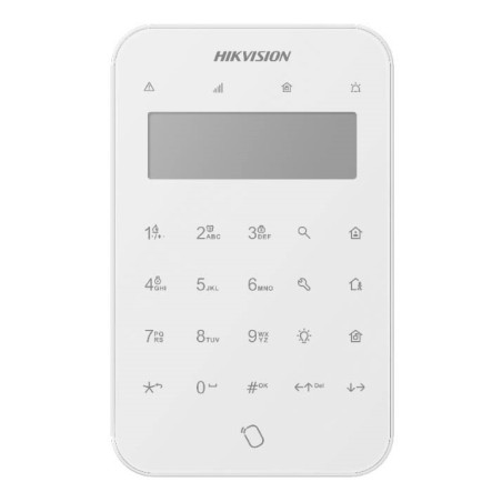 Teclado inalámbrico AX PRO Hikvision DS-PK1-LT-WE - LCD, táctil, lector TAG, 868 MHz
