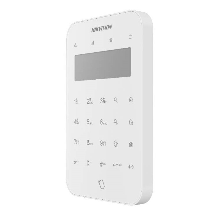 Teclado inalámbrico AX PRO Hikvision DS-PK1-LT-WE - LCD, táctil, lector TAG, 868 MHz