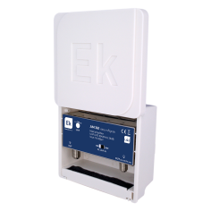 Amplificador de mástil 5G. 1 Entrada. UHF (C21/48), 36dB, 1 Salida 112dBuV. Alimentación 24Vdc.