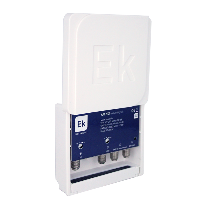 Amplificador de mástil Ekselans AM 313 EASY MAGNEK - 3 entradas, 31 dB, LTE2, magnético