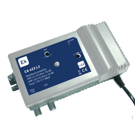 Central amplificadora Ekselans CA 422 L2 - VHF/UHF, 30/42 dB, 115/117 dBµV