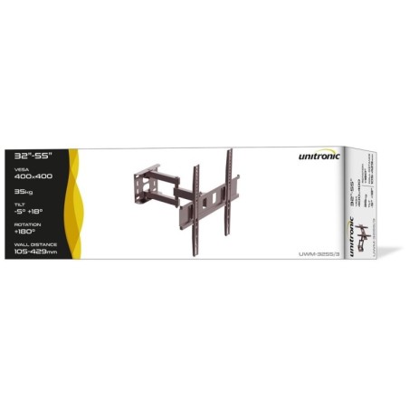 Soporte TV UNITRONIC SOP228 - 32" a 55", 35 kg, articulado, VESA 400x400
