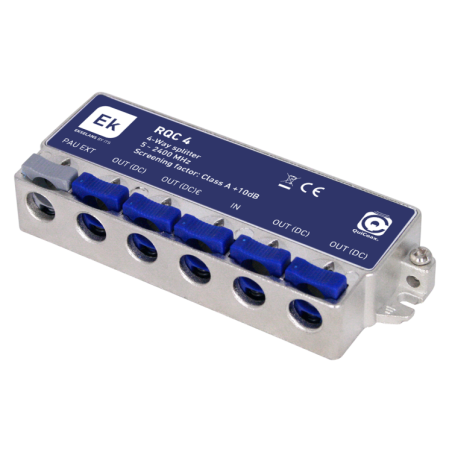Repartidor EKSELANS RQC 4 - 1 entrada, 4 salidas, QuiCoax, DC Pass