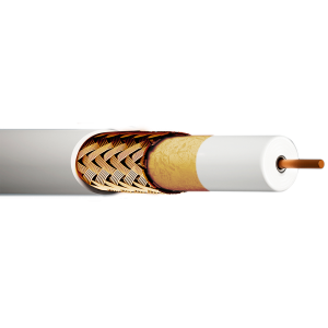 Cable coaxial cobre 6,8mm. Conductor interno CU 1,02mm. Atenuación: 17,9/29,6dB (862/2150MHz)