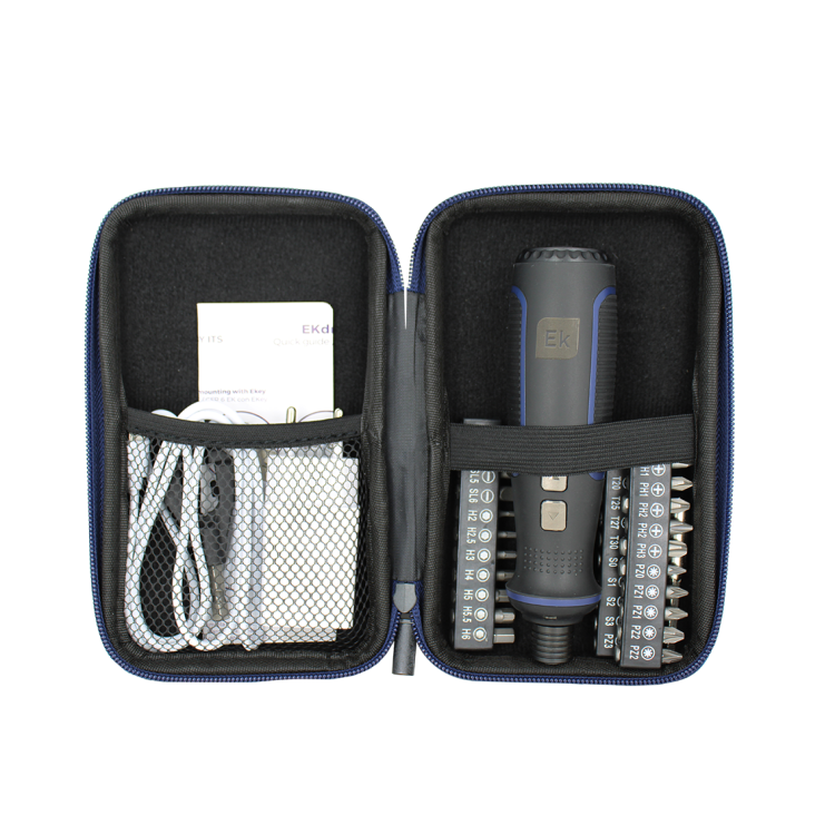 Destornillador automático con puntas y accesorios.Contiene EKEY (llave fija para conectores F)