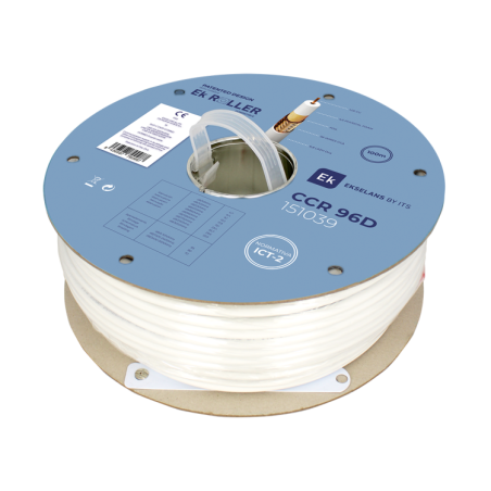 Cable coaxial cobre 6,8mm. Conductor interno CU 1,02mm. Atenuación: 17,9/29,6dB (862/2150MHz)