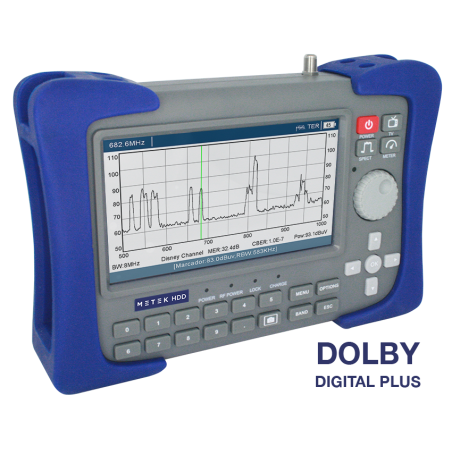 Medidor de campo profesional DVB-T/T2, DVB-S/S2 (También multistream) y DVB-C para señales SD y HD (MPEG2, MPEG4, HEVC)