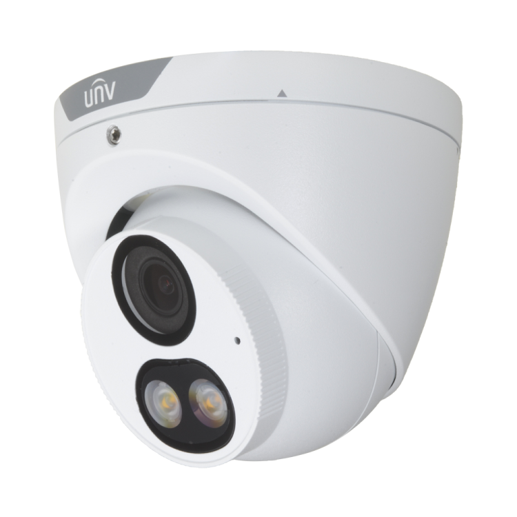 Cámara IP domo, 5Mpx, Luz blanca 30mts ColorHunter, 2.8mm, UltraH265, PoE802,3af, IP67