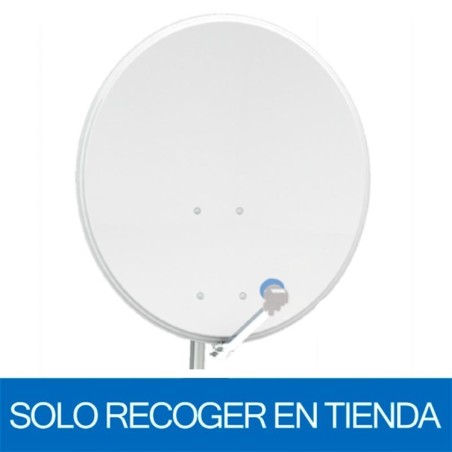 Antena parabólica tipo offset. Dimensiones: 530 x 600 mm. Acero galvanizado recubierto de poliester