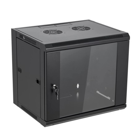 Rack de pared 19", 12U, F600 / AN600 / AL635mm, vacío. DESMONTADO (fácil montaje)