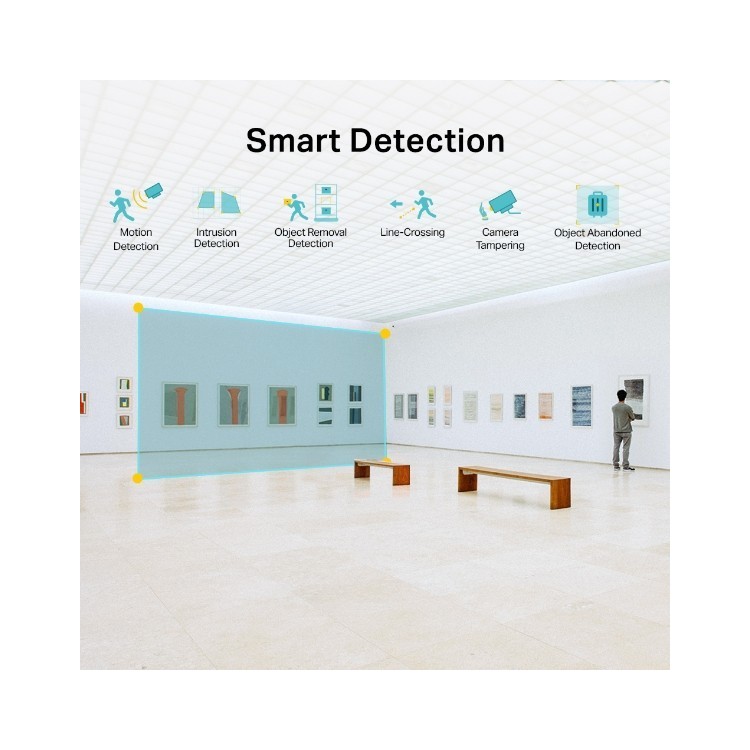Cámara IP turret, 4Mpx, Lente 2.8mm, IR 30mts. Interior. Smart Event