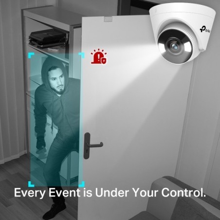 Cámara IP turret, 4Mpx, Lente 2.8mm, IR 30mts Full Color. Interior. Smart Event. Audio