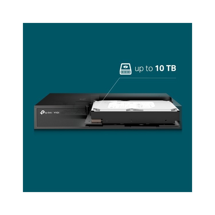 NVR 8ch IP hasta 5Mpx, 80Mbps, H.265+, 1 HDD