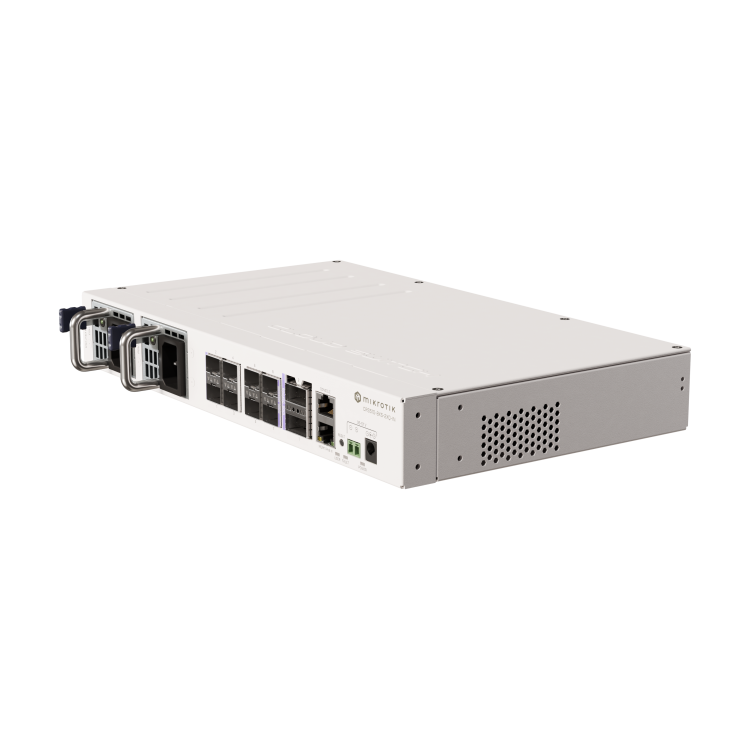 Cloud Router Switch, 1 Core, 650Mhz, 128Mb RAM, x1 RJ45, x8 SFP28 25Gb, x2 QSFP28 100Gb, RouterOS. L5