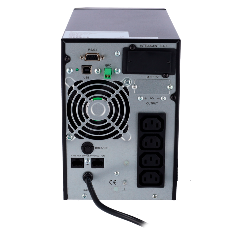SAI Online 1000VA / 900W, x4 IEC, x2 RJ45, x1 USB tipo B, x1 RS-232