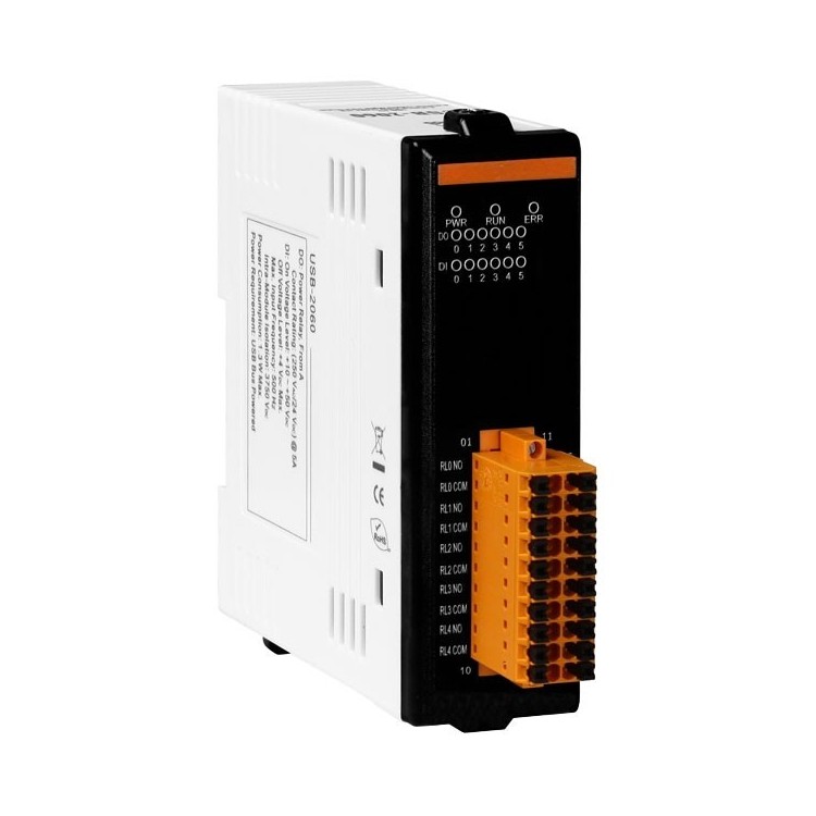 Módulo USB de 6 entradas/salidas de relé