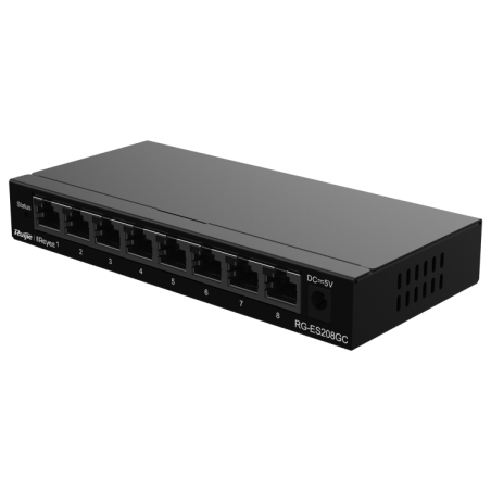 Switch Gestionable L2, 8 puertos Gigabit, caja metálica