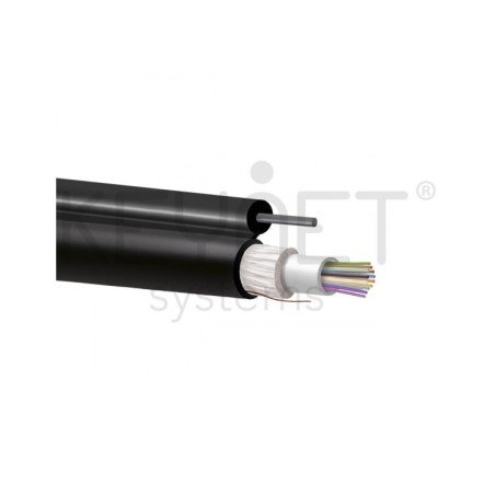 Cable 12fo holgada G657A2, monotubo, Fv, CPR-FCA, ADSS (Tendidos aéreos con fiador, Antihumedad, Antirroedor leve)