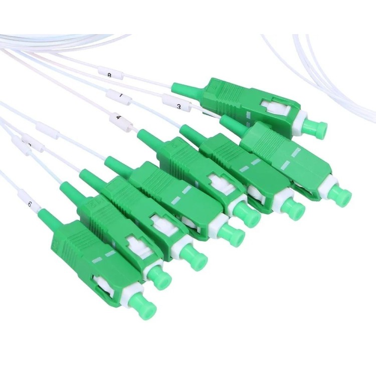 Splitter óptico 1x8 SC/APC, G657A1, 1.5mts