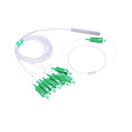 Splitter óptico 1x8 SC/APC, G657A1, 1.5mts