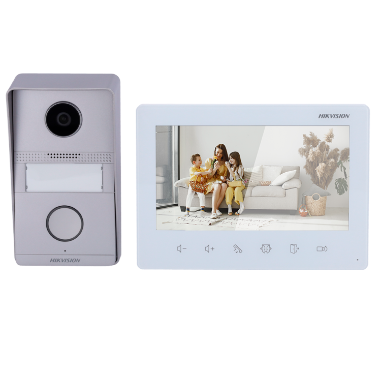 Kit videoportero 2 hilos de superficie Hikvision Intercom. Unifamiliar.