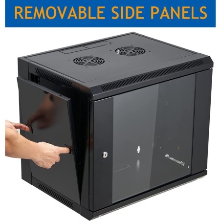 TT-RACK18-F60VD: Rack Mural 19" 18U 600x600mm con Puerta de Cristal