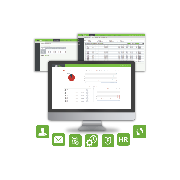 Software control de presencia ZKTeco ZK-BIOTIME8-2 - 2 dispositivos, 100 usuarios, web, GPS