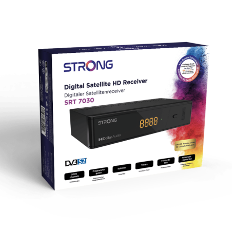 Receptor Satélite Strong SRT 7030. DVB-S2. HD. 1 USB, 1 SCART, PVR