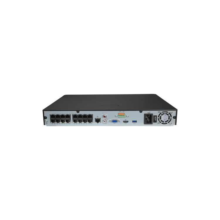 NVR 16ch IP PoE hasta 8Mpx, 160Mbps, H.265+, 2 HDD