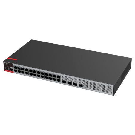 Switch Gestionable L2+, 24 puertos Gigabit POE, 370W, x4 puertos SFP 2.5Gb ,para rack 19"