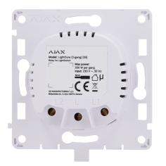 Interruptor de luz inteligente de dos bandas doble. LightSwitch (2-Gang) AJAX