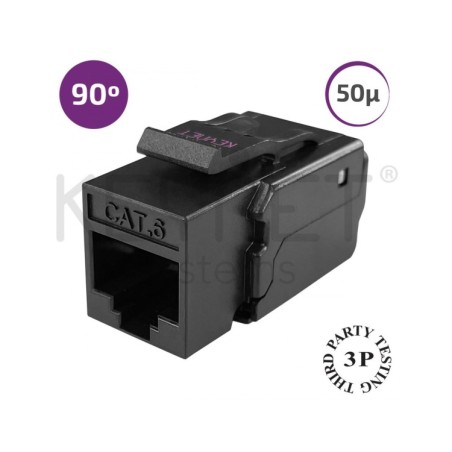 Keystone UTP Cat6 Keynet TK-6U9-5LM - Toolless, 90°, 23-26 AWG, 50µ". Negro