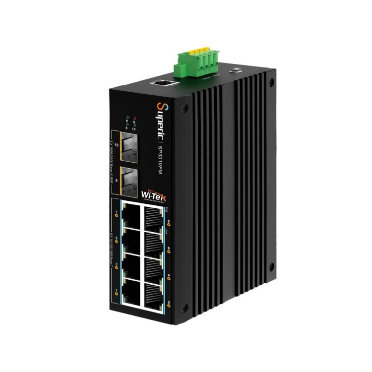 Switch de 8 puertos Gigabit POE 240W, x2 SFP. Gestionable. Industrial