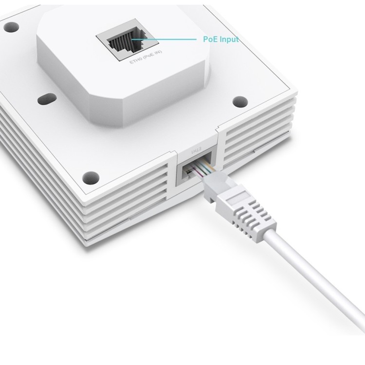 Punto de acceso WiFi 6 AX3000 de pared Omada TP-Link EAP650-Wall - PoE, Gigabit, 20/23 dBm